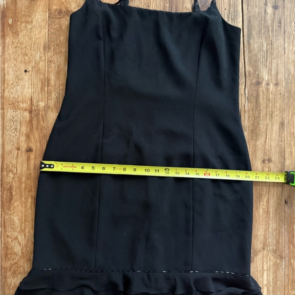 Vintage Anne Stanley Saks 5th Ave Black Beaded Ruffled Cocktail Dress EUC Sz 12 - Picture 15 of 16
